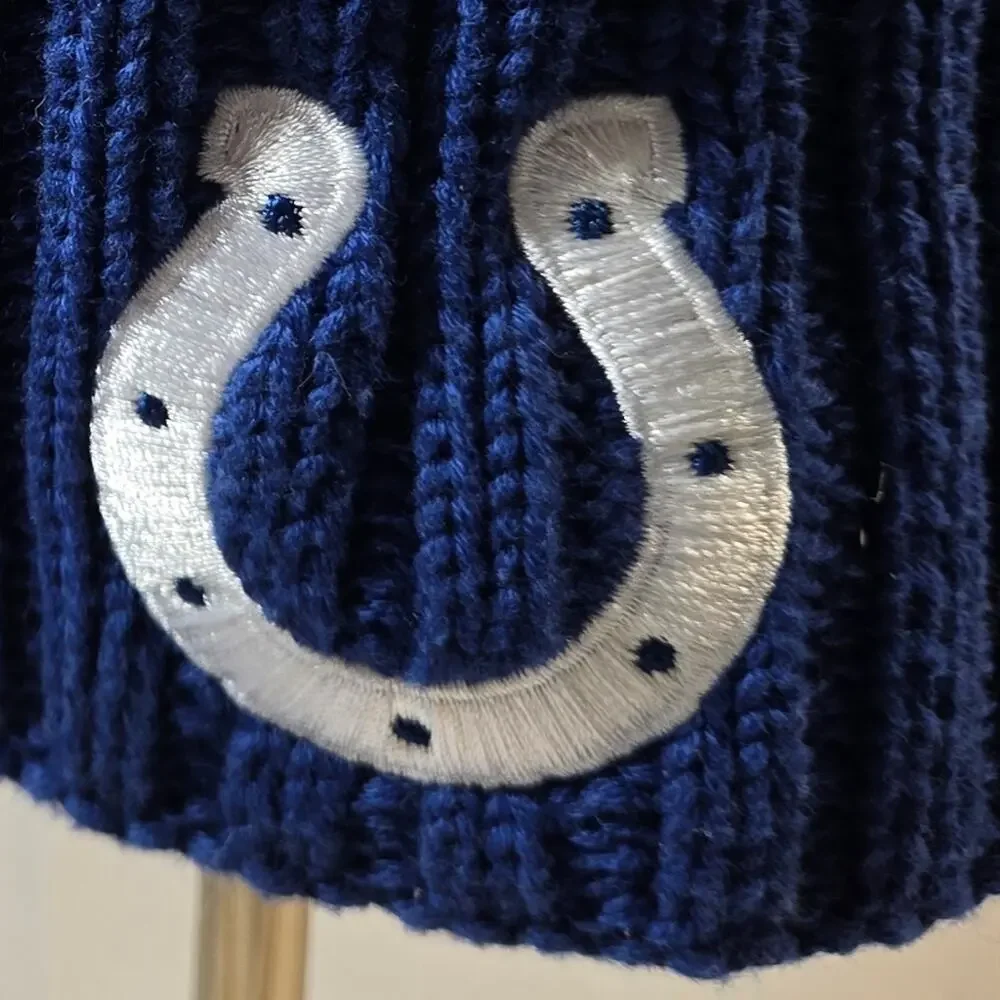 NFL Indianapolis Colts Basic Cuff Knit Hat In Blue, White And Grey Knit Beanie